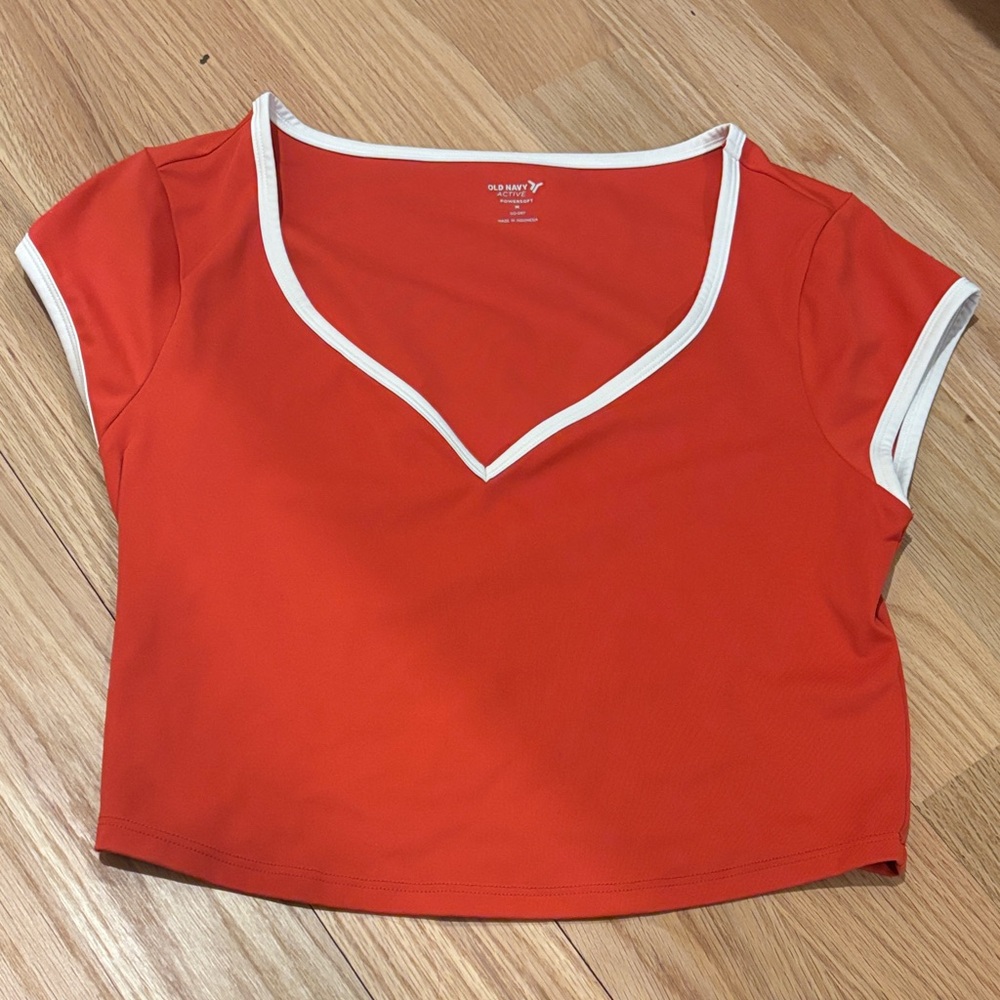 Old Navy Orange V-Neck Crop Top